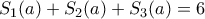 S_{1}(a)+S_{2}(a)+S_{3}(a)=6