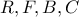 R,F,B,C