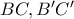 BC , B'C'