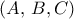 \left( {A,\,B,C} \right)