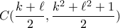 C(\dfrac{k+\ell}{2},\dfrac{k^2+\ell^2+1}{2})