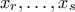 x_r,\ldots,x_s