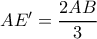 AE'=\dfrac{2AB}{3}