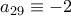 a_{29}\equiv -2