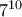 7^{10}