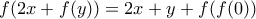 f(2x+f(y))=2x+y+f(f(0))