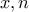 x, n