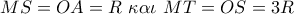MS = OA = R\,\,\kappa \alpha \iota \,\,MT = OS = 3R
