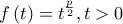 \displaystyle{f\left( t \right) = {t^{\frac{p}{2}}},t > 0}