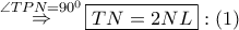 \mathop  \Rightarrow \limits^{\angle TPN = {{90}^0}} \boxed{TN = 2NL}:\left( 1 \right)
