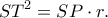 \displaystyle S{T^2} = SP \cdot r.