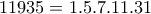 11935=1.5.7.11.31