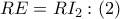 RE=RI_{2}:(2)