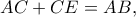 AC+CE=AB,