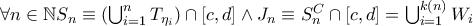 \forall n\in\mathbb{N}S_n\equiv (\bigcup_{i=1}^{n}T_{\eta _i})\cap [c,d]\wedge J_n\equiv S_n^{C}\cap [c,d]=\bigcup_{i=1}^{k(n)}W_i