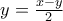 y=\frac{x-y}{2}