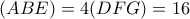 (ABE) = 4(DFG) = 16