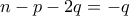 n-p-2q=-q